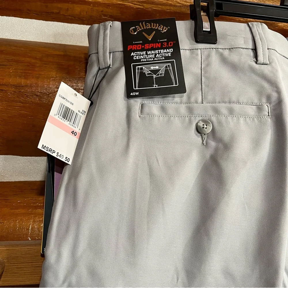 Callaway Men's Light‎ Gray Flat Front Shorts